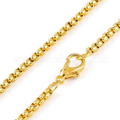 クロス 201 ステンレス ペンダント ネックレス  ベネチアンチェーン  18KGP本金メッキ  23.19インチ（58.9cm）&nbsp;NJEW-F320-02G