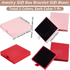 2 шт. 2-х цветные квадратные картонные бумажные коробки для набора украшений CBOX-BBC0001-01