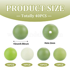 40 pieza de cuentas focales de silicona redondas de 4 colores&nbsp;SIL-TAD0001-02D