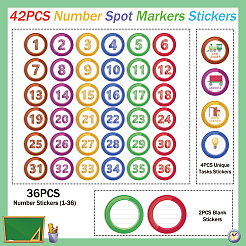 42 шт. самоклеящиеся бумажные декоративные наклейки с цифрами DIY-WH0646-010