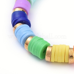 Браслеты из бисера хеши из полимерной глины ручной работы BJEW-JB05160-M