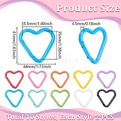 20 шт. двухцветные пружинные кольца из алюминиевого сплава&nbsp;FIND-UN0010-07