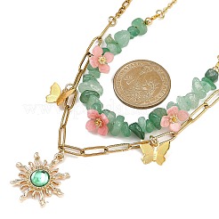 Ожерелья с подвесками в виде бабочек из сплава смолы и латуни NJEW-JN05468-04