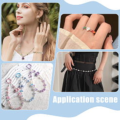 140шт 7 цвета прозрачные стеклянные бусины EGLA-GA0001-40