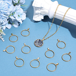 20 pendentif à lunette arrière ouverte en acier inoxydable 304&nbsp;PALLOY-BBC00009