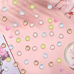 150 шт. 5-х цветные плоские круглые пуговицы из смолы&nbsp;BUTT-CY0001-24