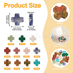 22шт 11 стиля натуральных и синтетических бусин из смешанных драгоценных камней G-TA0002-52