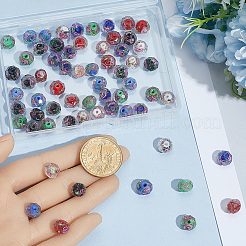 90шт 6 цвета ручной работы золотой песок бусины лэмпворк&nbsp;LAMP-PA0001-36