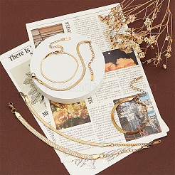 5шт 5 размера ионное покрытие (IP) 304 нержавеющая сталь браслеты-цепочки в елочку набор для мужчин и женщин BJEW-PH0004-37