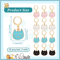 Кулон в виде головы кошки из сплава эмали с замком маркеры петель HJEW-AB00080