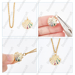 6шт стойки покрытие латунь микро проложить красочные кубический цирконий подвески&nbsp;KK-BBC0003-14