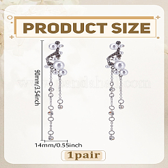 1 пара серег-каффов с кисточками из сплава со стразами&nbsp;EJEW-LP0012-19