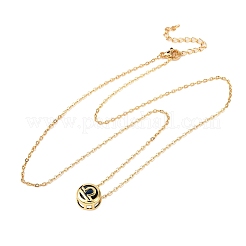Collar con cadena tipo cable con colgante de constelación de piedra de nacimiento de circonita cúbica pavé de latón&nbsp;LS-NJEW-D334-01G-10