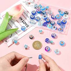 40 шт. 20 стиля синей серии европейские бусины из смолы RPDL-FS0001-02