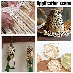 Плоские плетеные полоски из натурального бамбука&nbsp;DIY-WH0740-12C