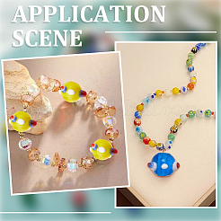 1 нить бусины ручной работы в технике лэмпворк с тыквенными пятнами LAMP-LT0001-04