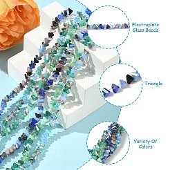 3 нить 3 цвета гальванические стеклянные бусины нити&nbsp;EGLA-YW0005-06B