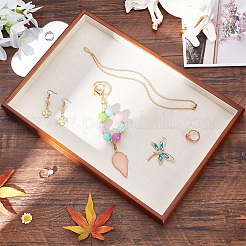 Прямоугольные окрашенные распылением деревянные подносы для ювелирных изделий FIND-WH0152-187A