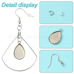 Наборы для самостоятельного изготовления сережек-подвесок из нержавеющей стали 304 в форме треугольника и веера DIY-FS0007-85