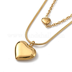 Ожерелье из двухслойного кабеля из нержавеющей стали 304 и цепей-змей NJEW-Z028-03G