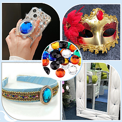 60 шт. 6-цветные акриловые стразы-кабошоны с плоской основой OACR-OC0001-16A