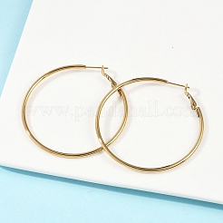 Boucles d'oreilles créoles en acier inoxydable 201&nbsp;EJEW-F188-24G-C