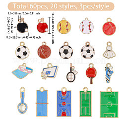 3 sac de pendentifs sportifs en alliage émaillé&nbsp;ENAM-CA0001-95