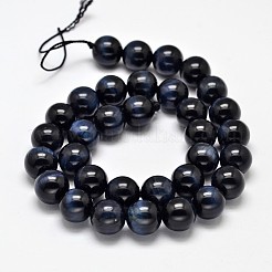 Круглый природных тигровый глаз шарик нити&nbsp;G-L446-01-6mm