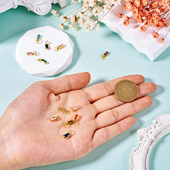 12шт 12 цвета латунные микро проложить кубический цирконий шармы FIND-TA0005-61