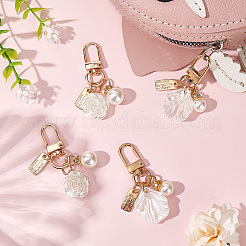 4 шт. 2 стиля симпатичная форма ракушки и круглая подвеска из АБС-пластика&nbsp;HJEW-BBC0001-24