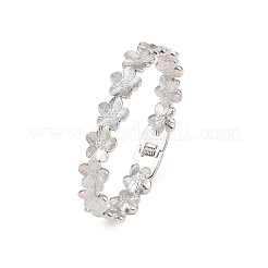 Bracelets manchettes à charnière en acier inoxydable 304 avec motif floral pour femmes&nbsp;SA-CBA45D5-27P