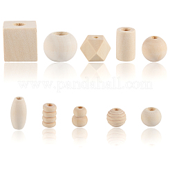 300 шт. 10 стиля деревянных европейских бусин WOOD-SP0001-48