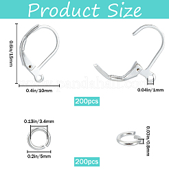 200 шт. латунные серьги с защелкой KK-SP0001-05S