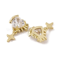 Латунные микропаве прозрачные подвески с фианитом&nbsp;LS-KK-L212-13G