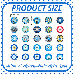 50шт стеклянные кабошоны GLAA-ME0001-19