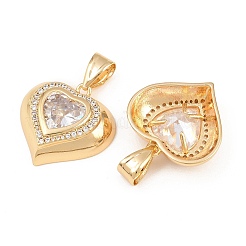 Micro pavé di zirconi in ottone con pendenti in vetro&nbsp;KK-L275-62G-02