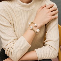 2 шт. браслеты-манжеты из сплава 2 цветов&nbsp;BJEW-GO0001-06