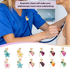 12 шт. подвеска-стетоскоп в виде бабочки из сплава с эмалью&nbsp;HJEW-OC00230