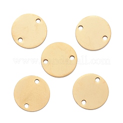 201 ステンレススチールリンクコネクター  手動研磨  フラットラウンド  ゴールドカラー  10x1mm  穴：1mm&nbsp;STAS-S105-T613-2-10