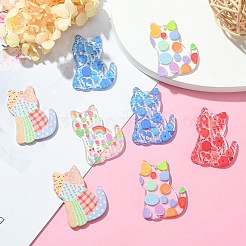 15шт 5 цвета прозрачный акриловый кулон ENAM-SZ0004-28