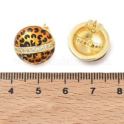 Ohrstecker aus Messing mit Mikropavé und klaren kubischen Zirkonia für Damen&nbsp;EJEW-A169-01A-G
