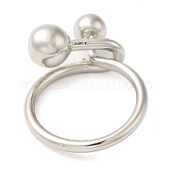 Латунные кольца на палец с круглыми бусинами RJEW-M153-01P