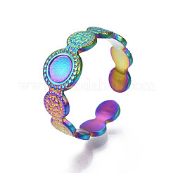 Ионное покрытие (ip) 304 нержавеющая сталь плоское круглое манжетное кольцо&nbsp;RJEW-S405-144