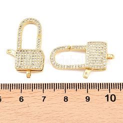 Квадратные латунные микропаве прозрачные кубические циркониевые застежки-гвоздики&nbsp;KK-C162-018G