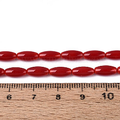 Chapelets de perles en verre opaques&nbsp;GLAA-T028-15P-02