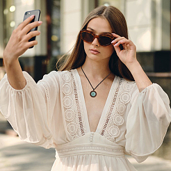 4 шт. 4 стиля ожерелий с подвесками в виде цветов из натуральных и синтетических камней и дерева с регулируемыми нейлоновыми шнурами&nbsp;NJEW-FI0001-42