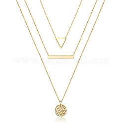 Модные ретро-сплавные 3-слойные дисковые подвески-ожерелья для украшения свитера&nbsp;FS-WG087D1-09