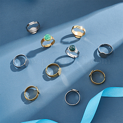 20 шт. 2 стиля регулируемых колец для пальцев из нержавеющей стали 304&nbsp;STAS-UN0057-19A