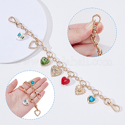 Сплав красочный сердечко подвеска кошелек декоративные цепочки&nbsp;PURS-WH0008-09