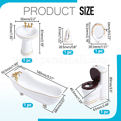 Kits de salle de bain en porcelaine ornements miniatures&nbsp;AJEW-WR0003-91